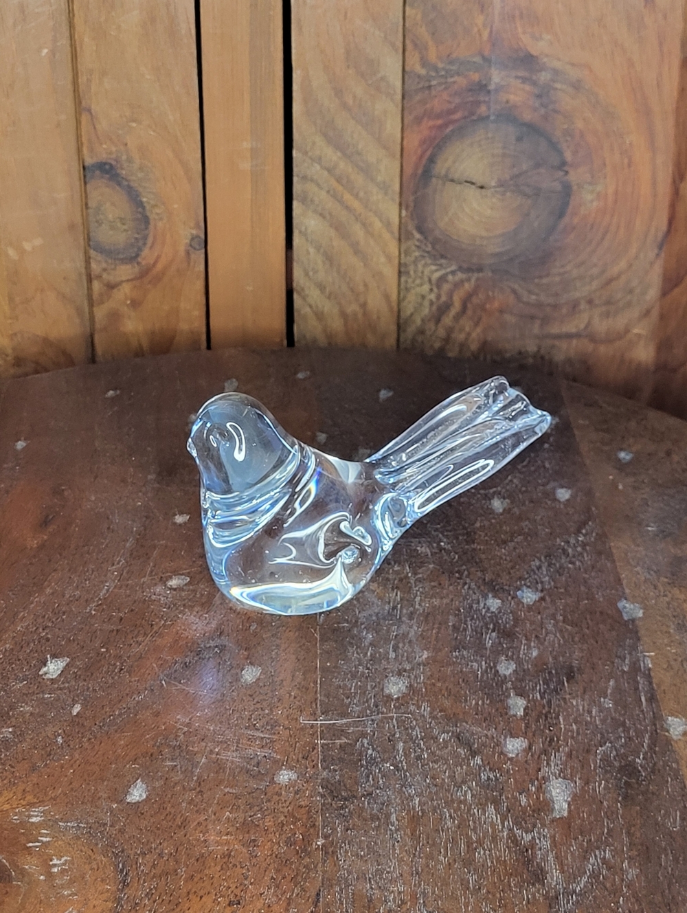 Clear Glass Bird Figurine